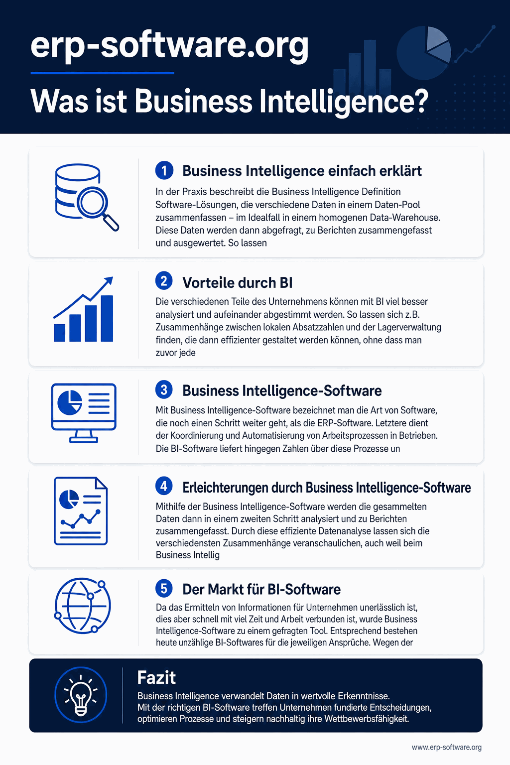 Business Intelligence mit BI-Architektur, führenden Tools wie Power BI, Tableau und Qlik sowie typischer ERP-Daten-Anbindung