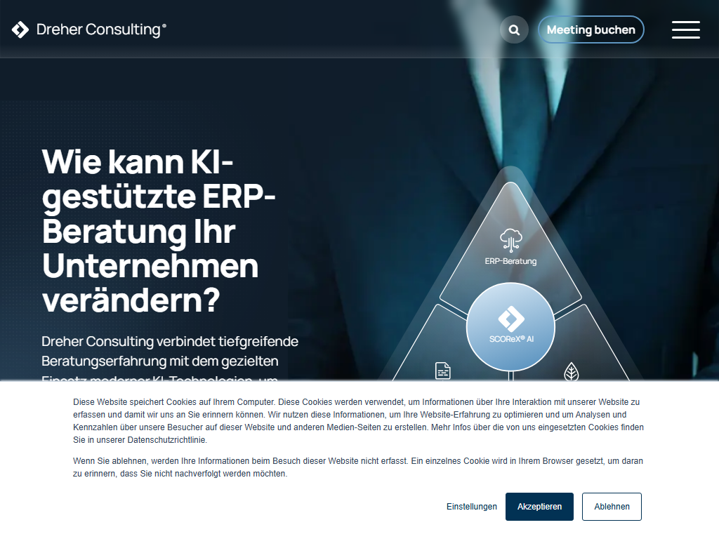 Screenshot der Homepage von Dreher Consulting