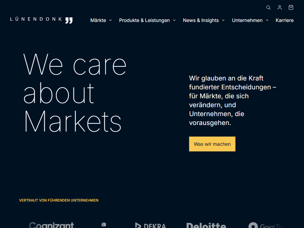 Screenshot der Homepage von Lünendonk