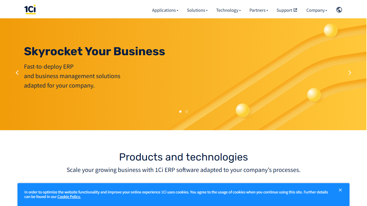 Screenshot of the homepage of 1C:Drive