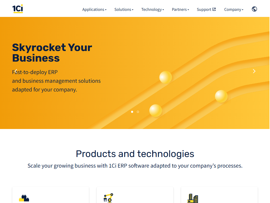 Screenshot of the homepage of 1C:Drive