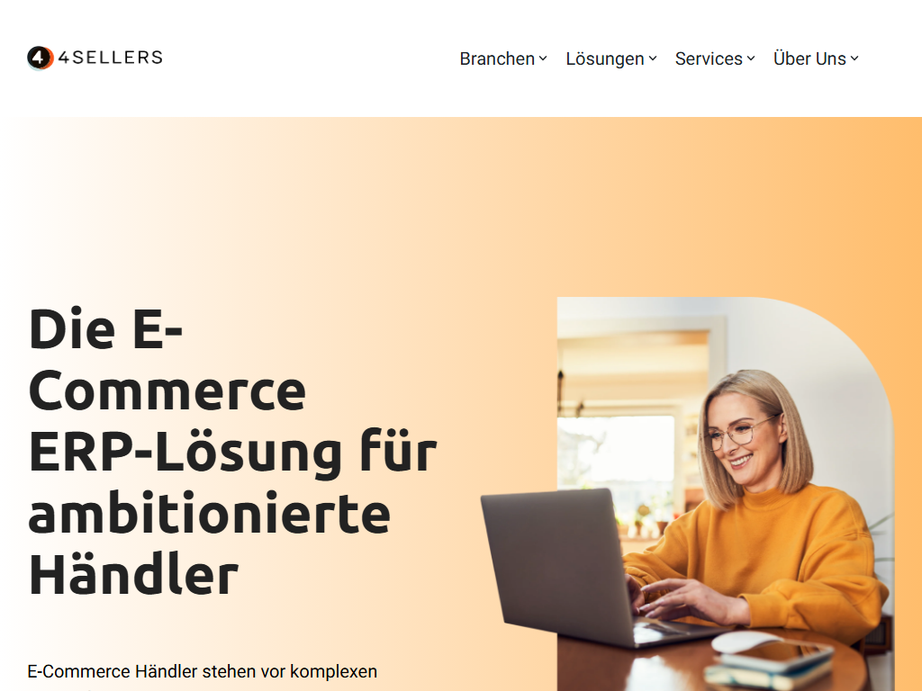 Screenshot of the homepage of 4SELLERS