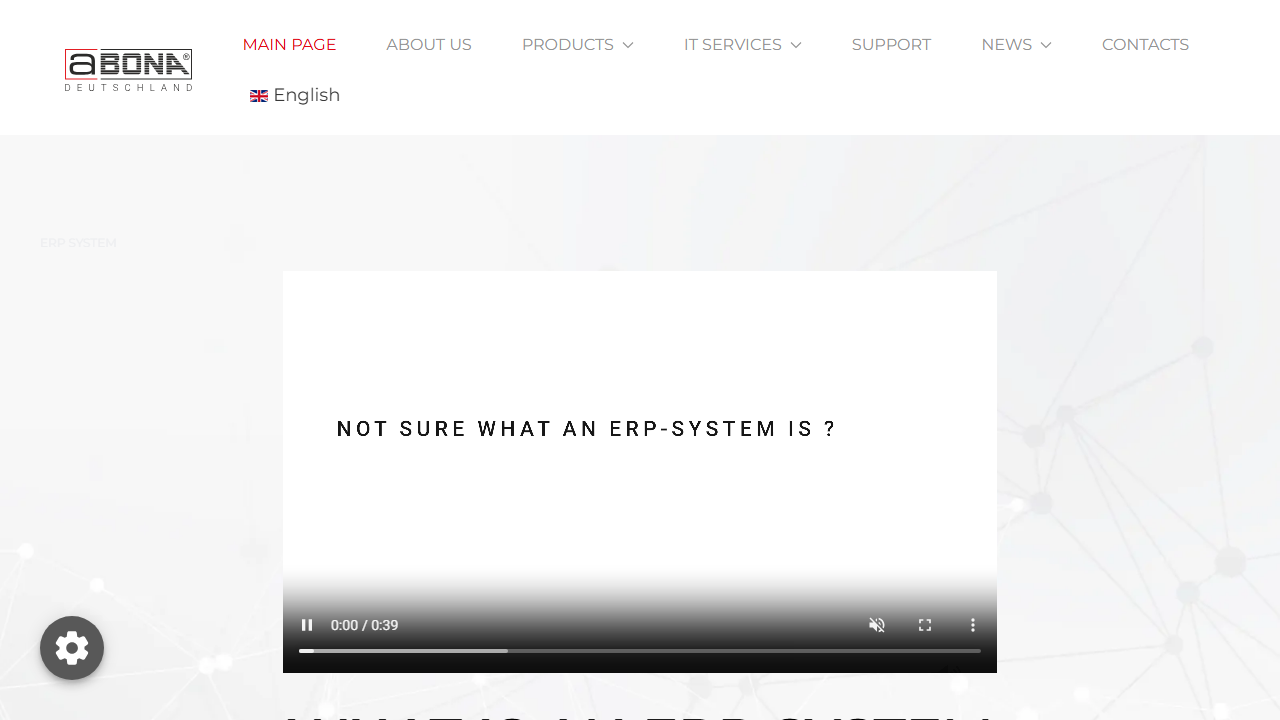 Screenshot of the homepage of ABONA-ERP