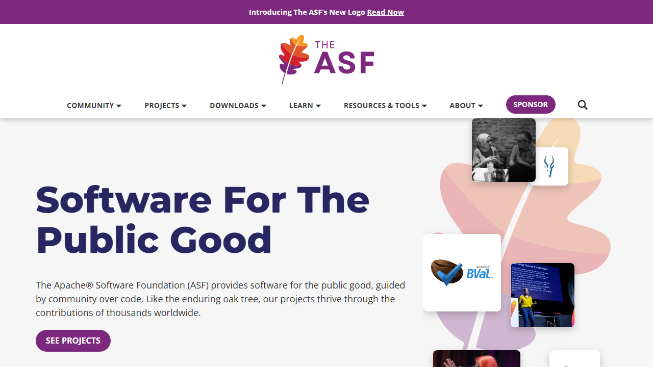Screenshot of the homepage of Apache OFBiz