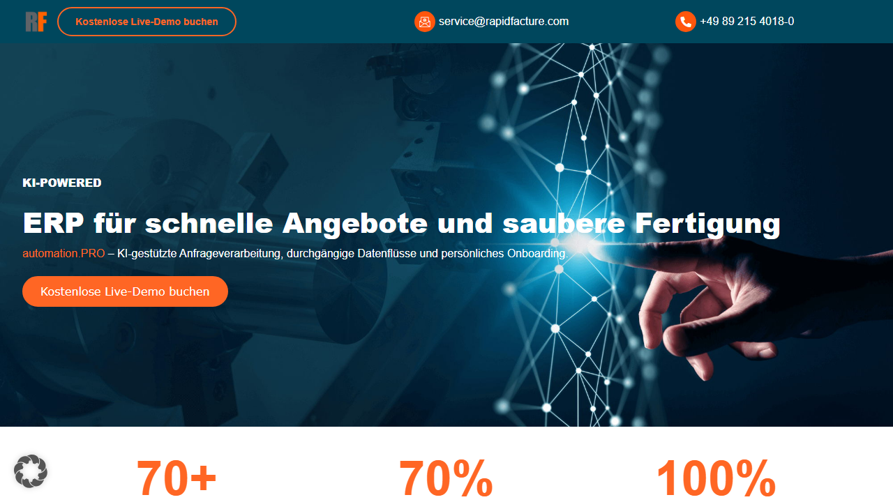 Screenshot of the homepage of automation.PRO