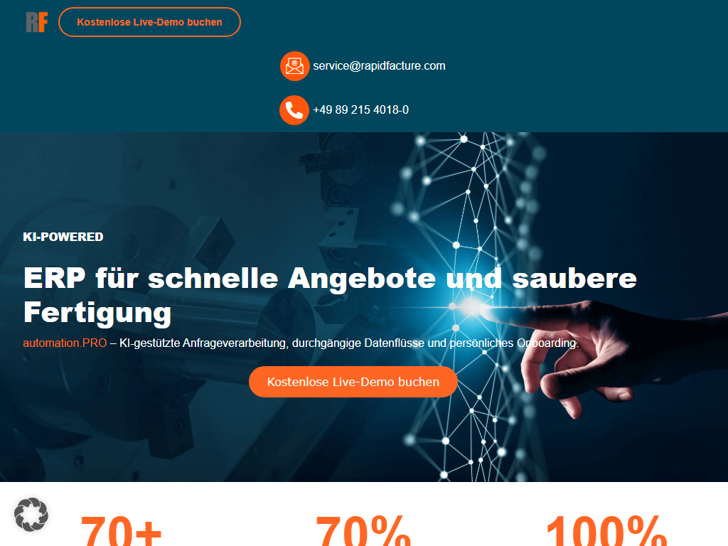 Screenshot of the homepage of automation.PRO