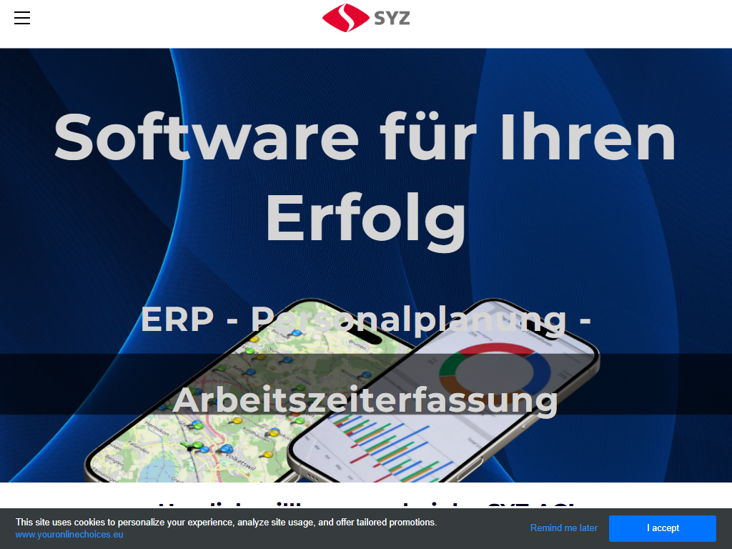 Screenshot der Homepage von capeloERP