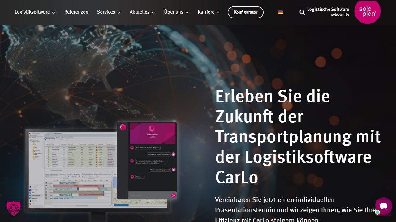 Screenshot of the homepage of CarLo