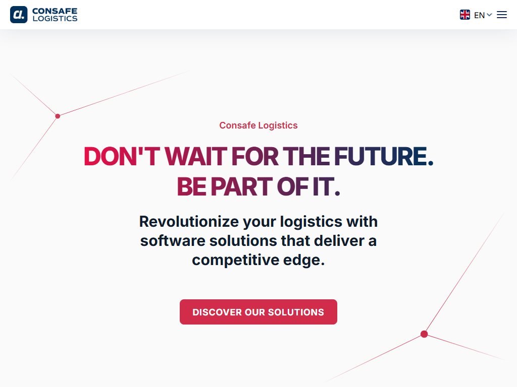 Screenshot of the homepage of Consafe Logistics