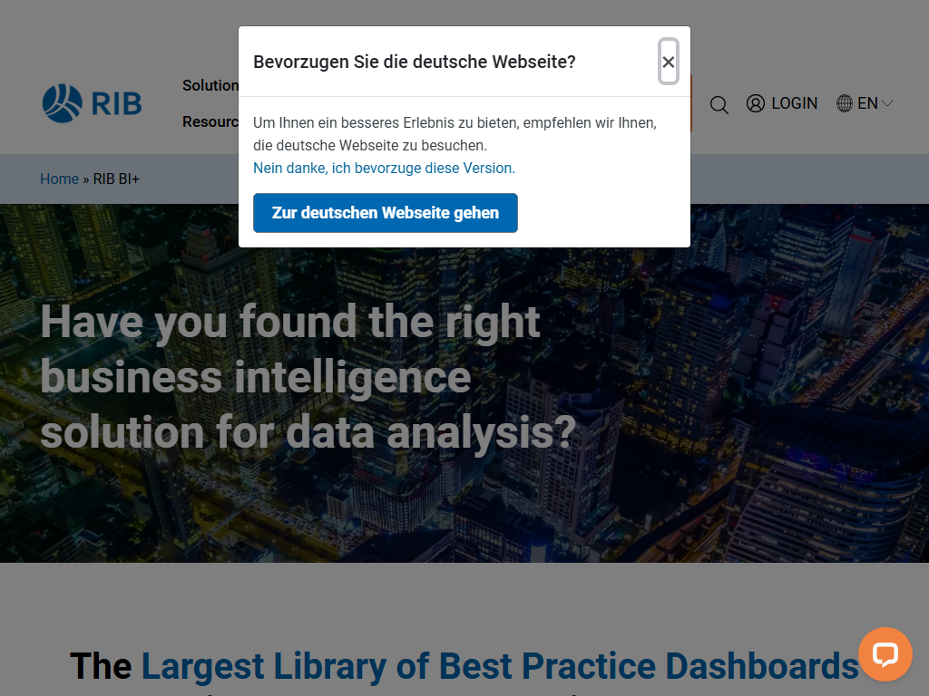 Screenshot der Homepage von datapine