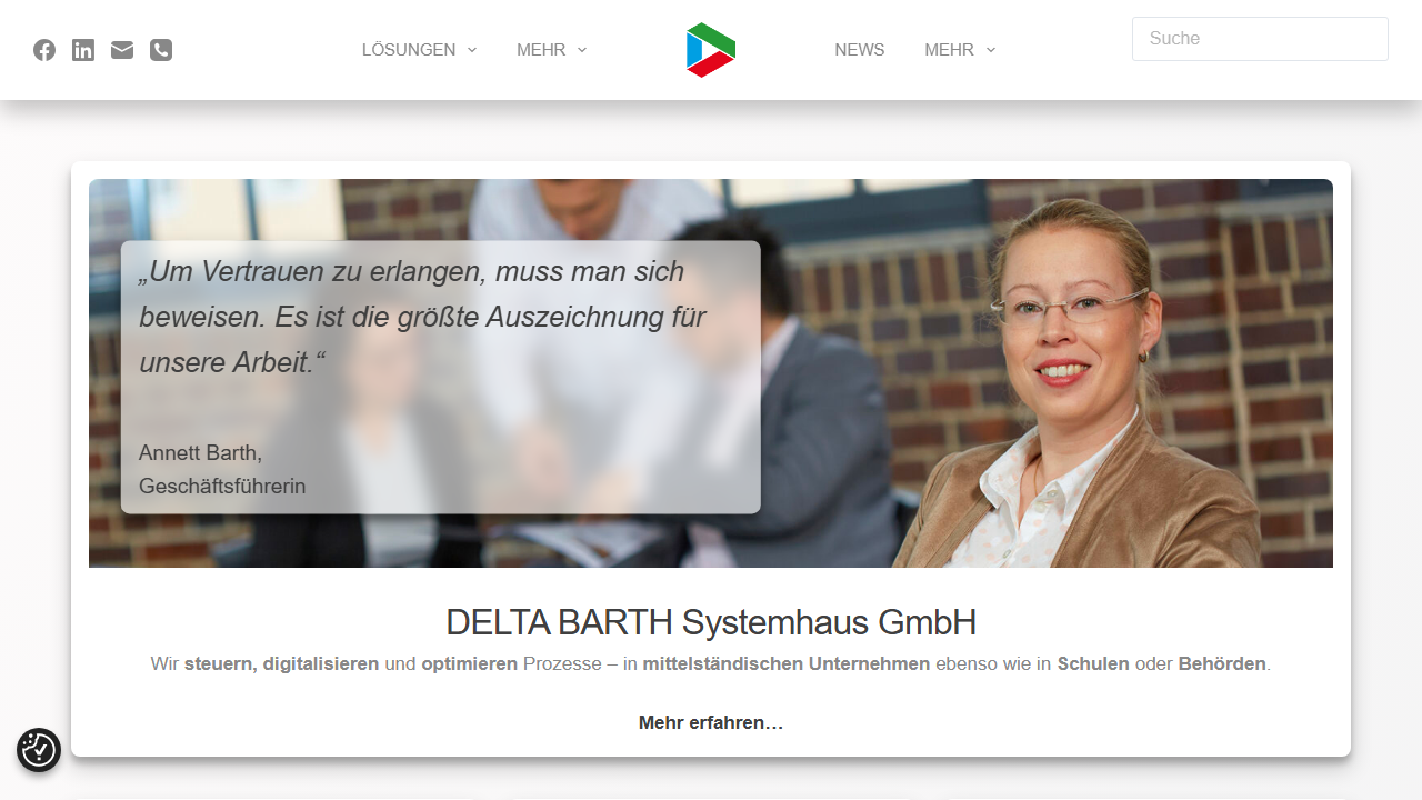 Screenshot of the homepage of DELECO ERP