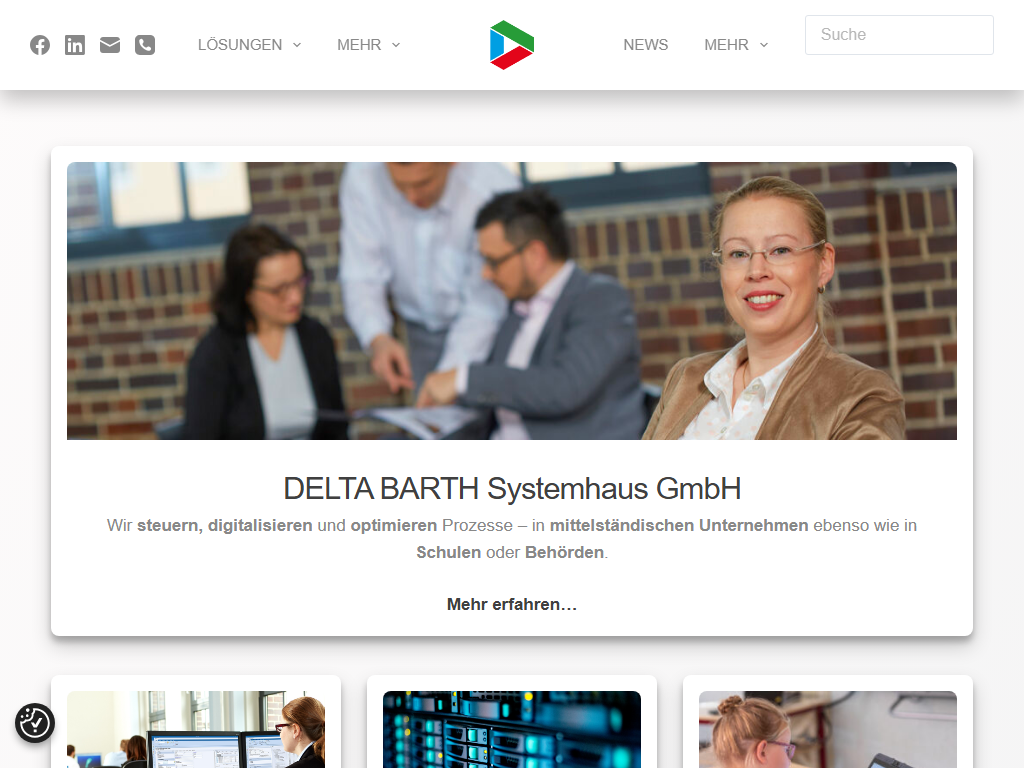 Screenshot of the homepage of DELECO ERP