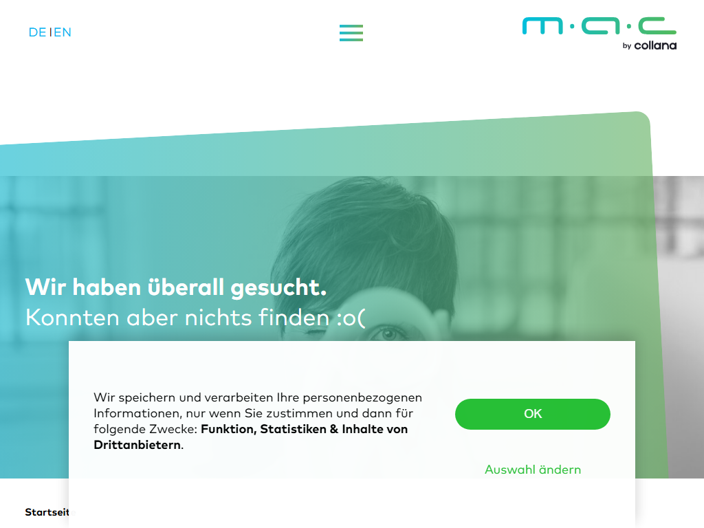 Screenshot der Homepage von diva