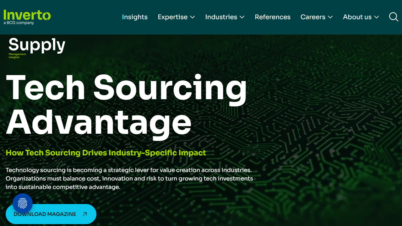 Screenshot of the homepage of e-contor Sourcing Suite
