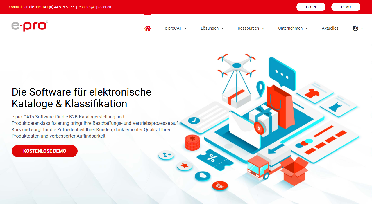Screenshot of the homepage of e-proCAT