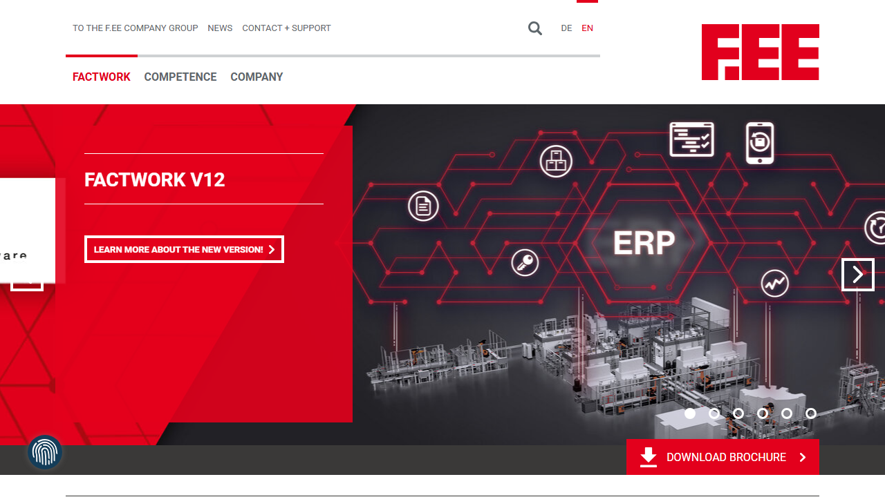 Screenshot of the homepage of FactWork