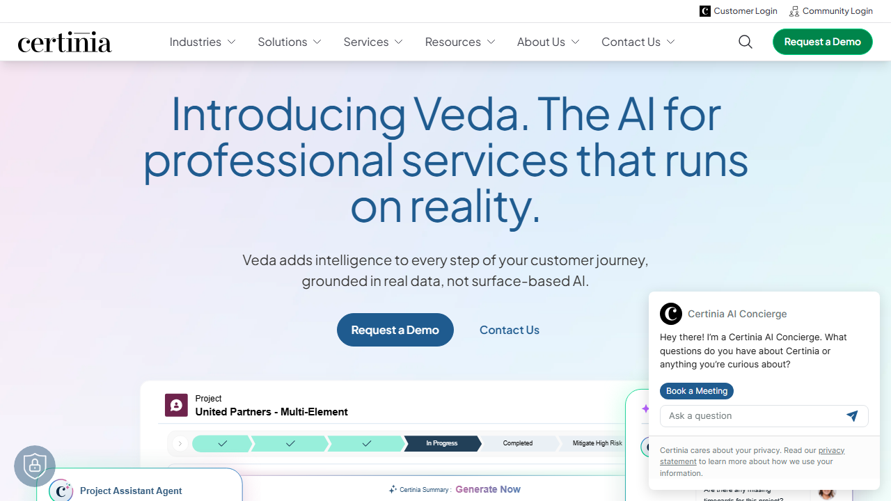 Screenshot of the homepage of FinancialForce (heute Certinia)