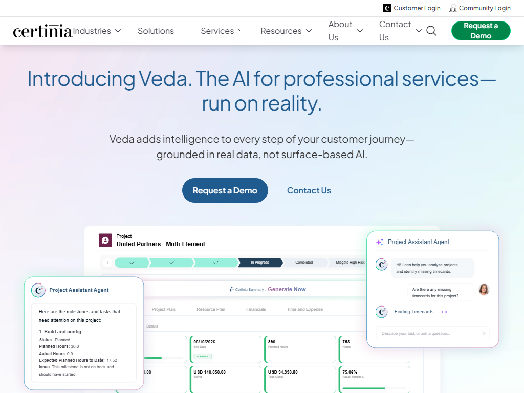 Screenshot of the homepage of FinancialForce (heute Certinia)