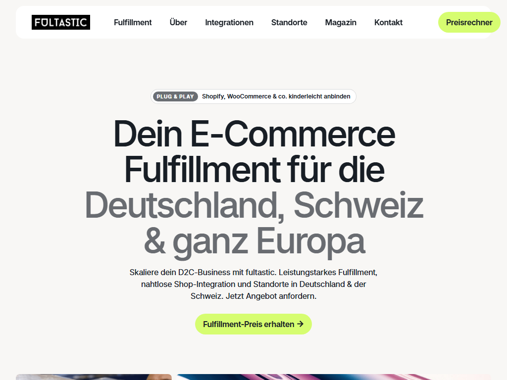 Screenshot der Homepage von fultastic