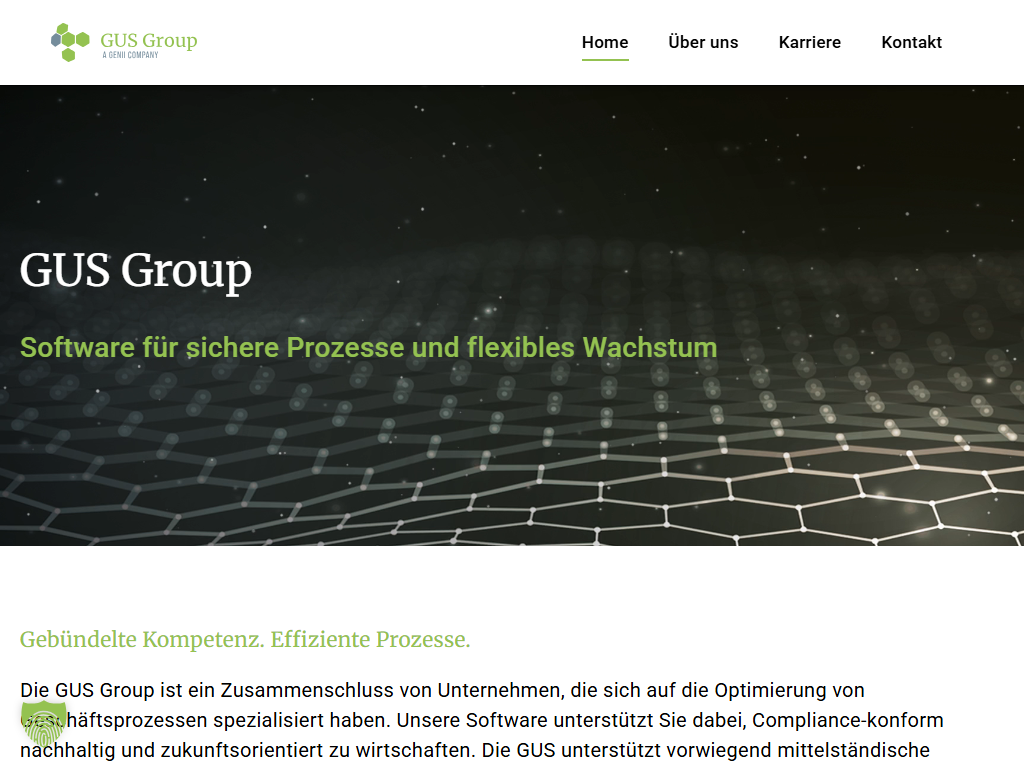 Screenshot der Homepage von GUS-OS Suite