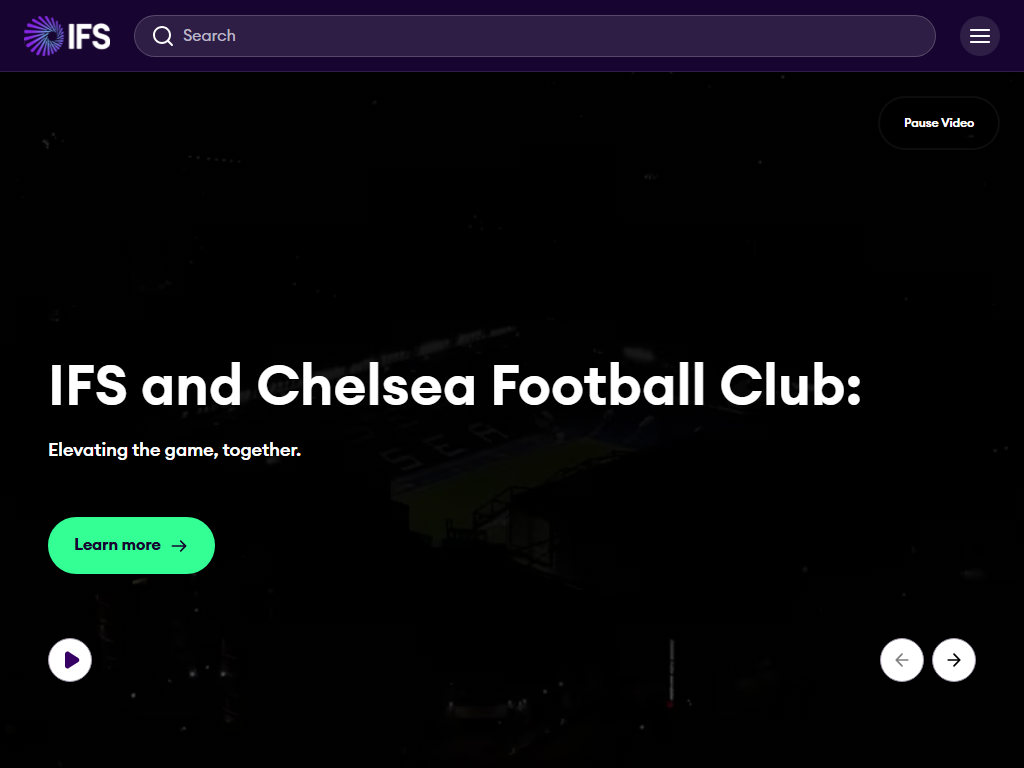 Screenshot of the homepage of IFS Cloud