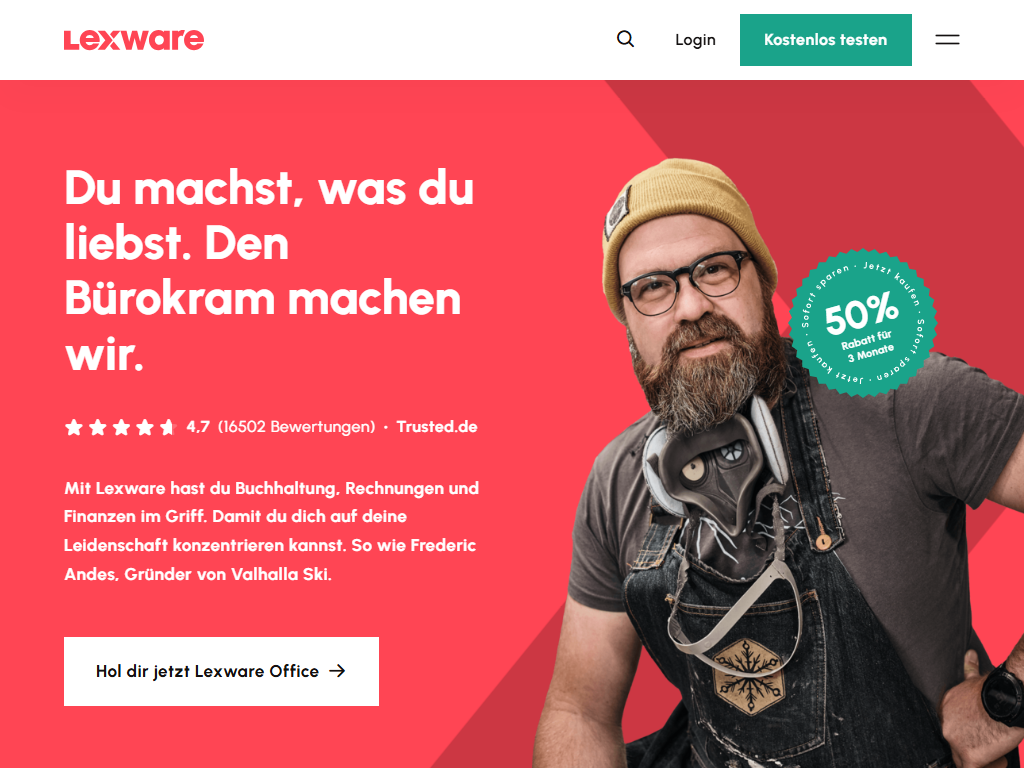Screenshot der Homepage von Lexware Inventory Management