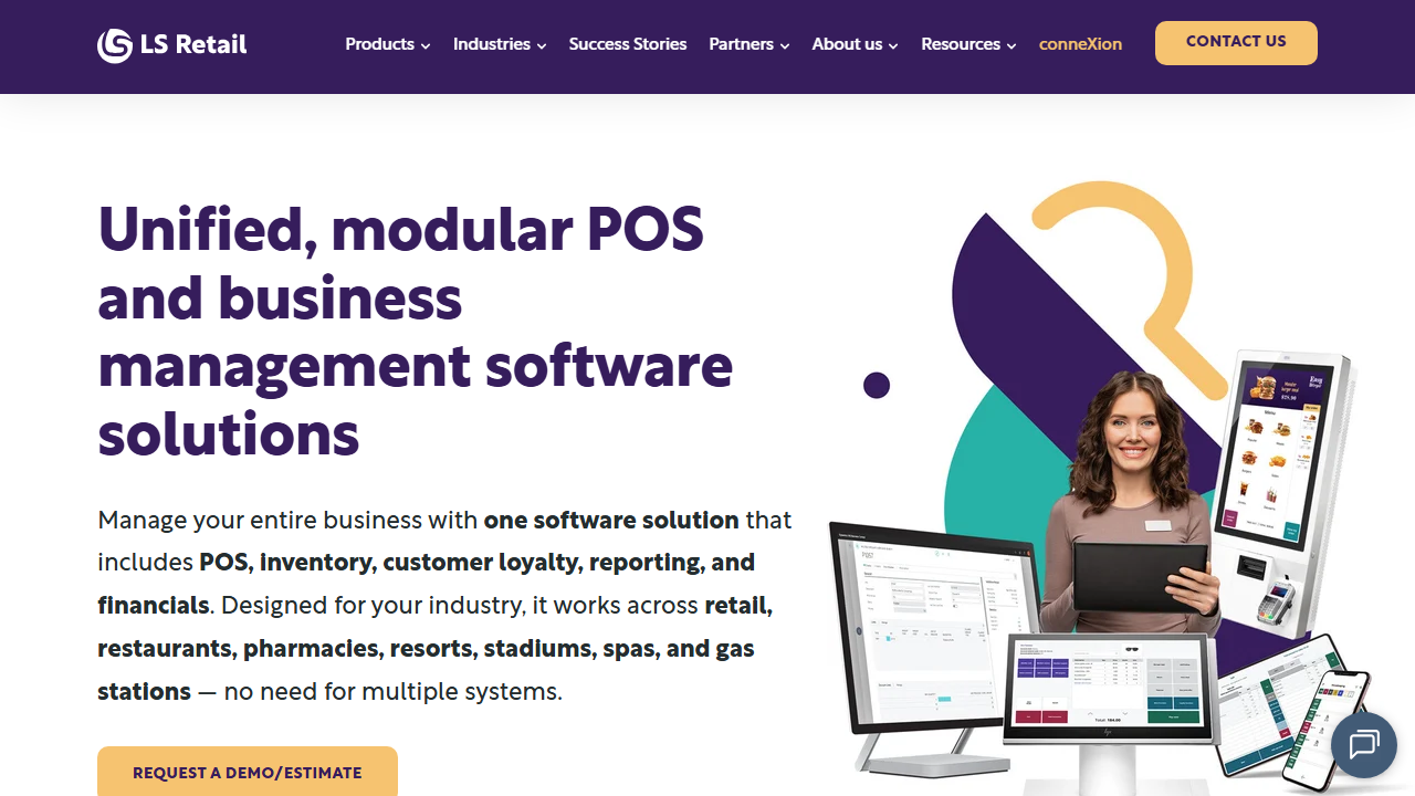 Screenshot of the homepage of LS Central (LS Retail)