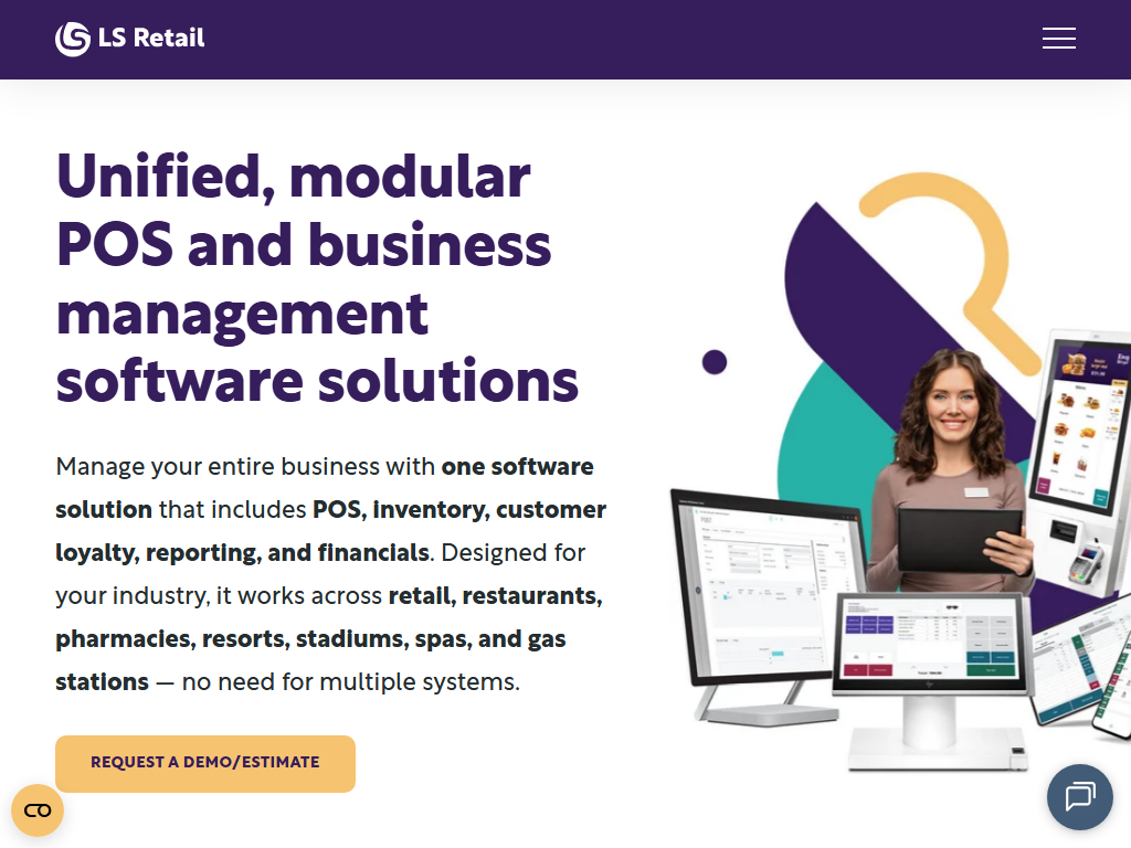 Screenshot der Homepage von LS Central (LS Retail)