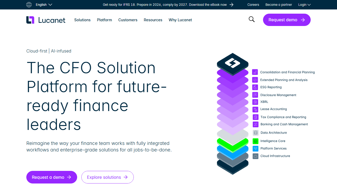 Screenshot of the homepage of Lucanet