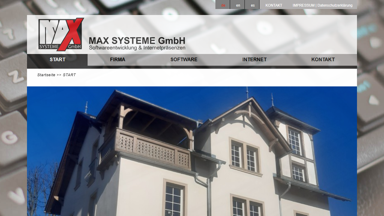 Screenshot of the homepage of MAXiMUS