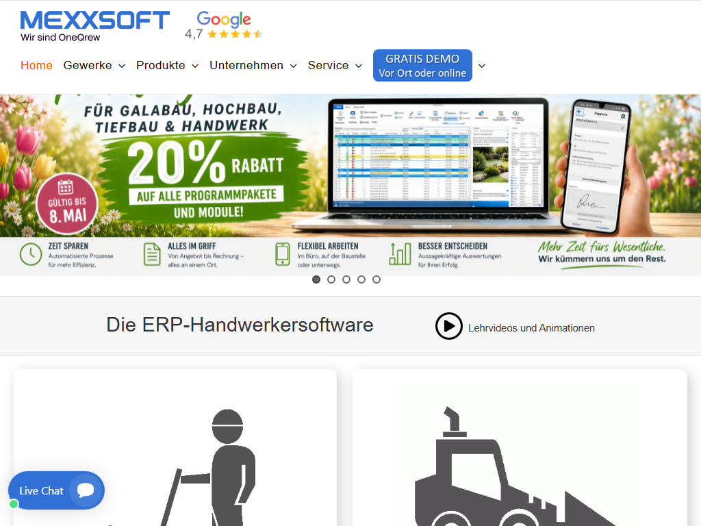 Screenshot of the homepage of mexXsoft X2