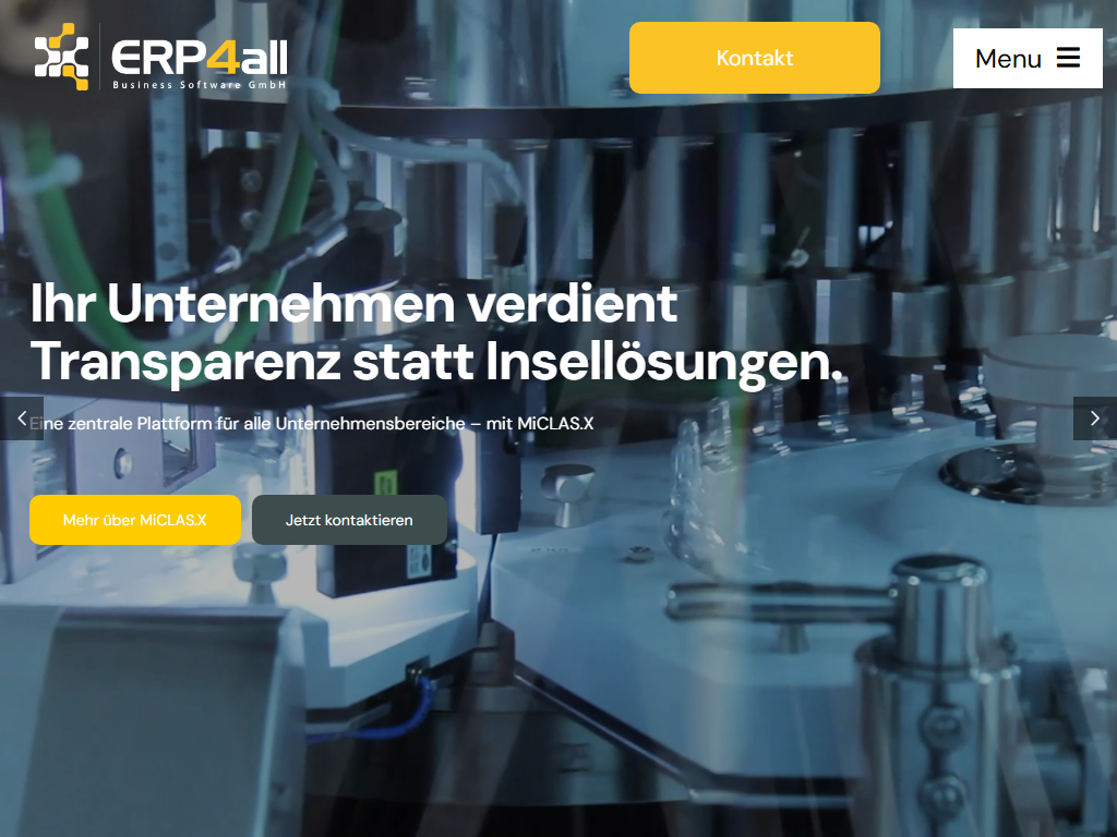 Screenshot der Homepage von MiCLAS.X