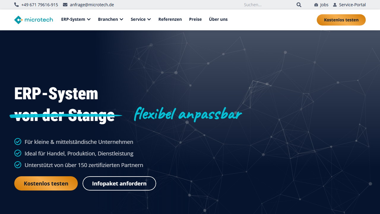 Screenshot of the homepage of microtech