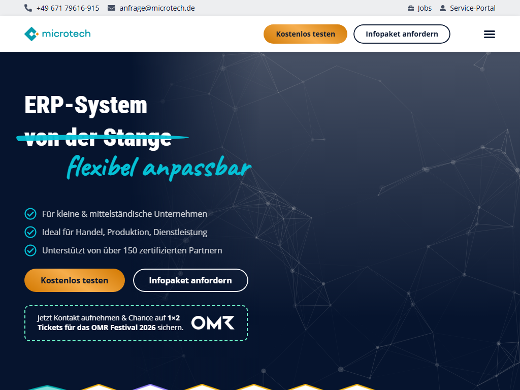 Screenshot der Homepage von microtech
