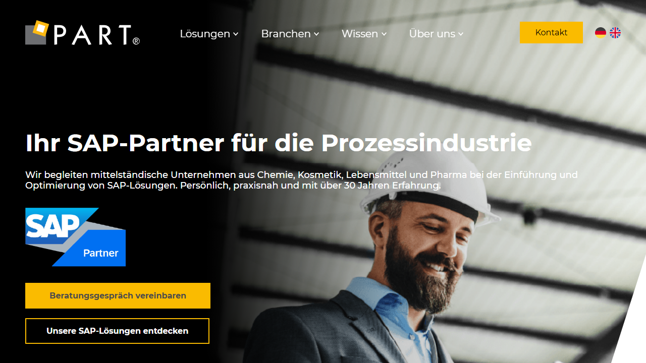 Screenshot of the homepage of PART C.One