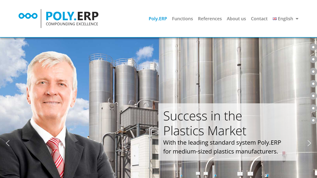 Screenshot of the homepage of Poly.ERP