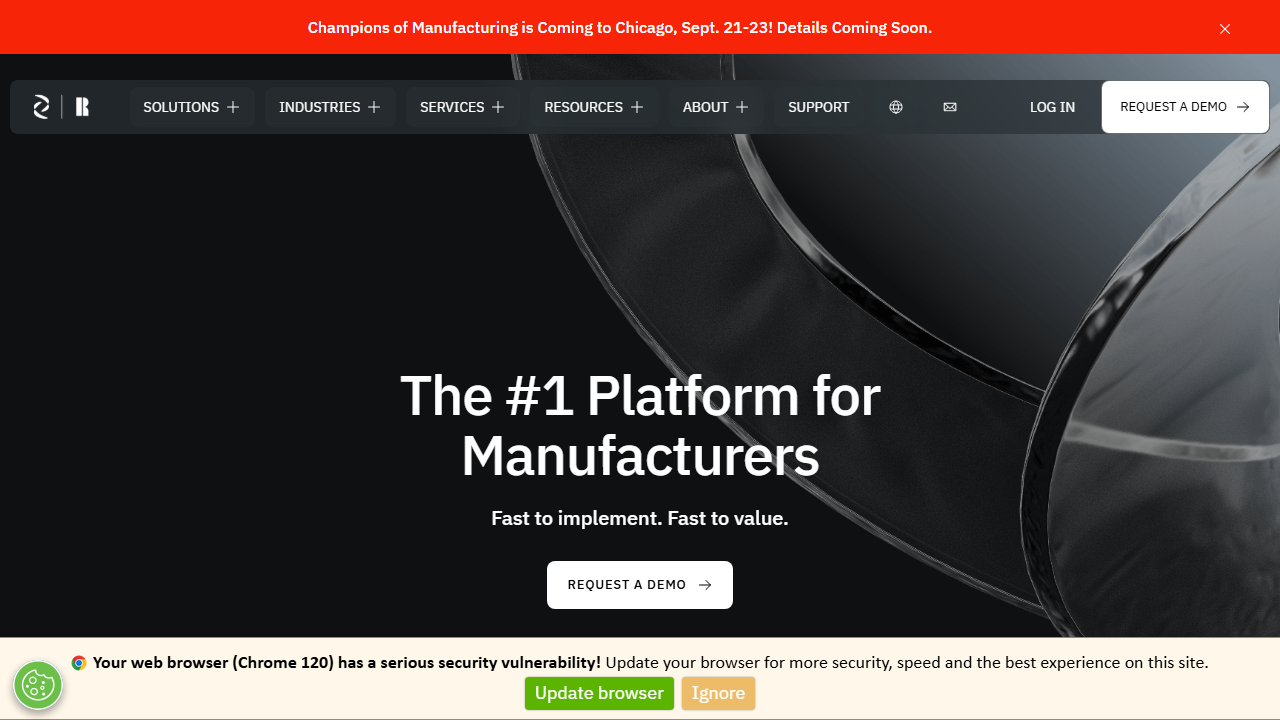 Screenshot of the homepage of QAD Adaptive ERP