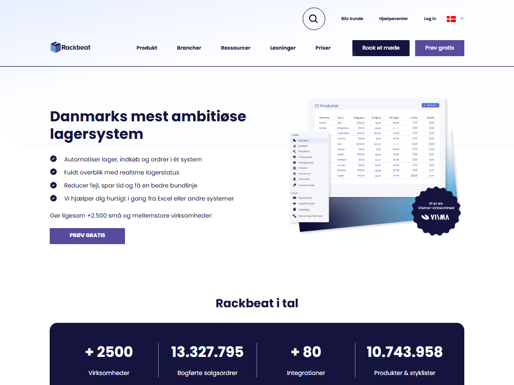 Screenshot der Homepage von Rackbeat