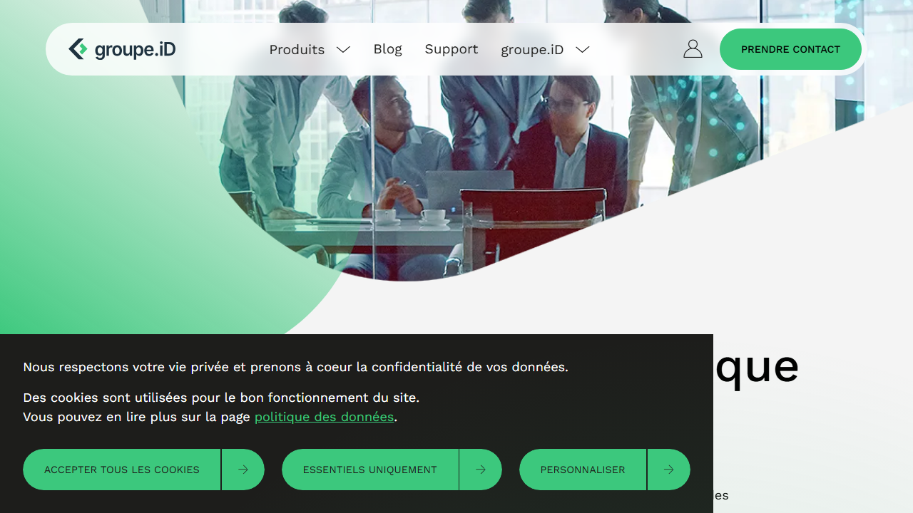Screenshot of the homepage of .iD régie