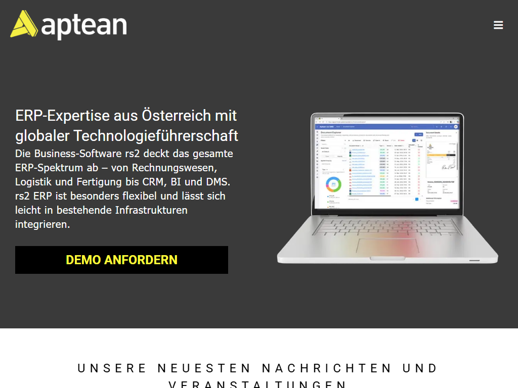 Screenshot of the homepage of rs2