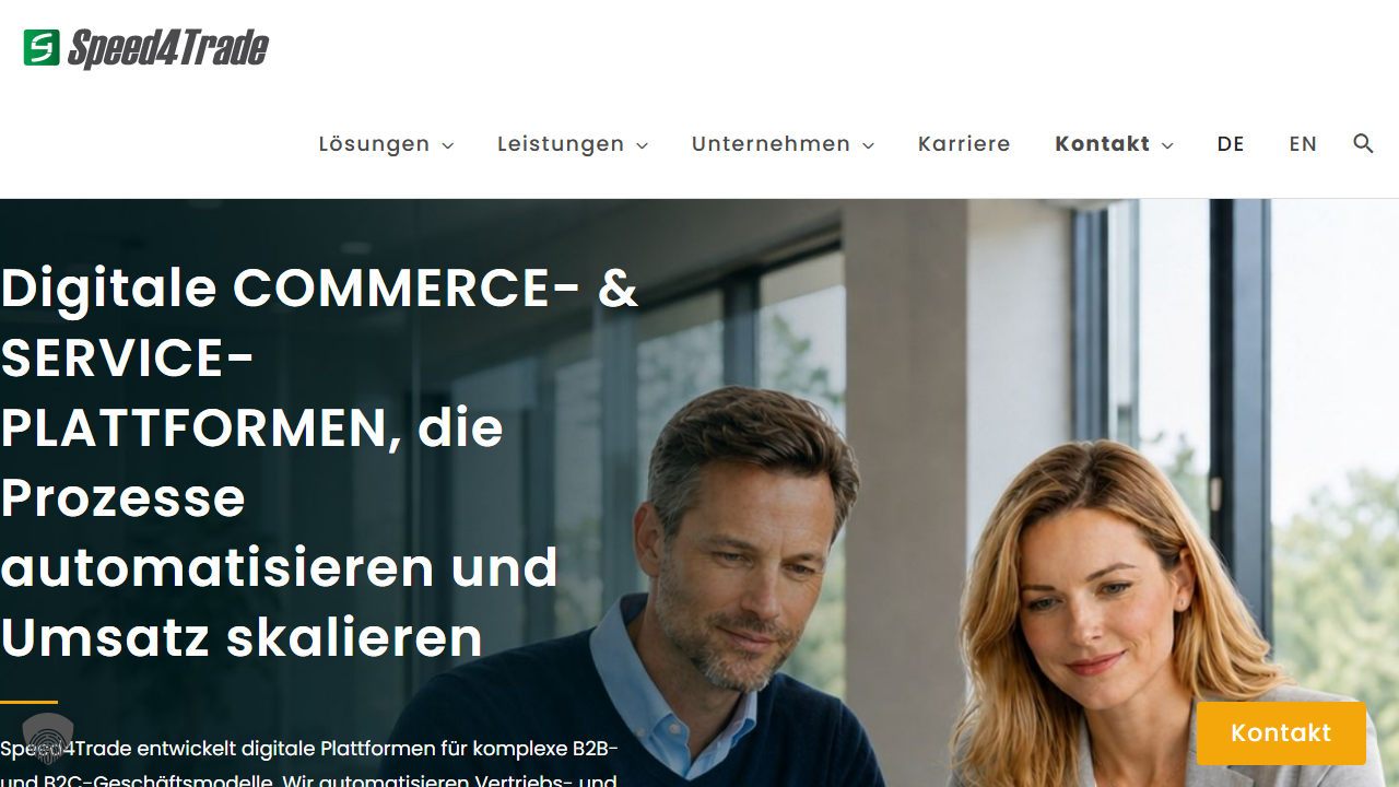 Screenshot of the homepage of Speed4Trade