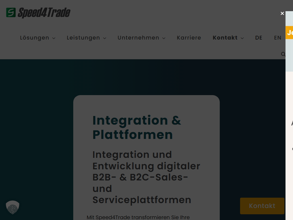 Screenshot of the homepage of Speed4Trade