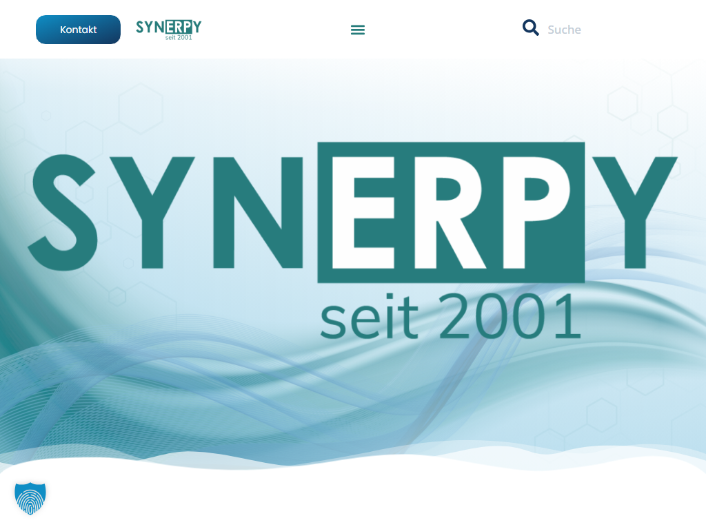 Screenshot of the homepage of SYNERPY AvERP