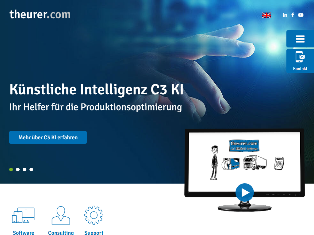 Screenshot of the homepage of theurer.com C3