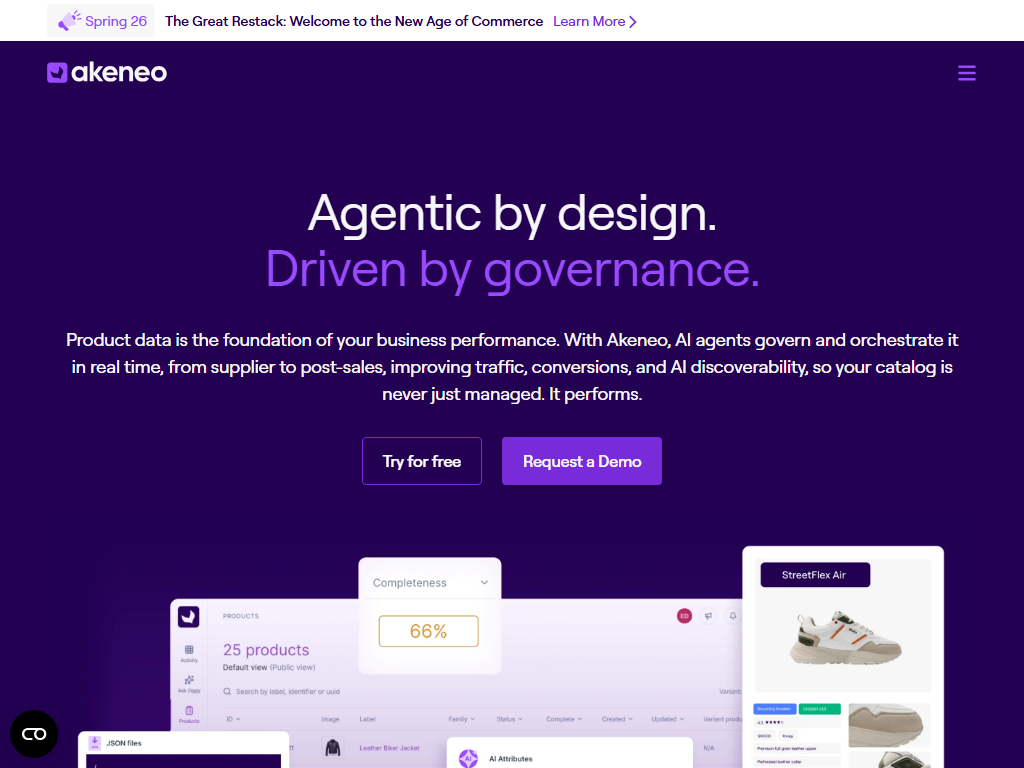 Screenshot der Homepage von Unifai (heute Akeneo)