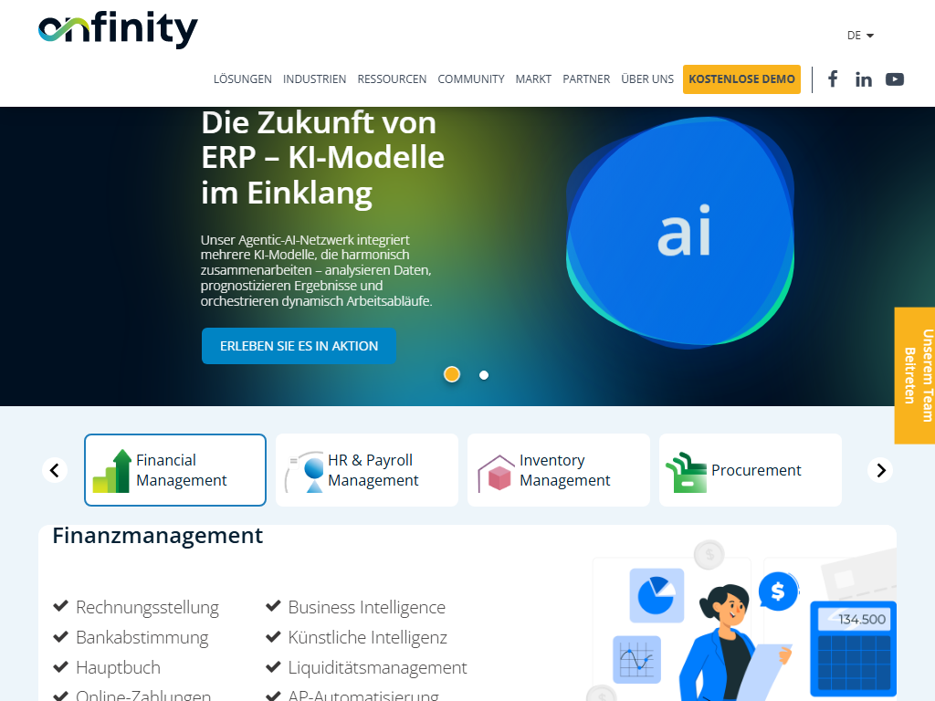 Screenshot of the homepage of VIENNA Advantage Community Edition