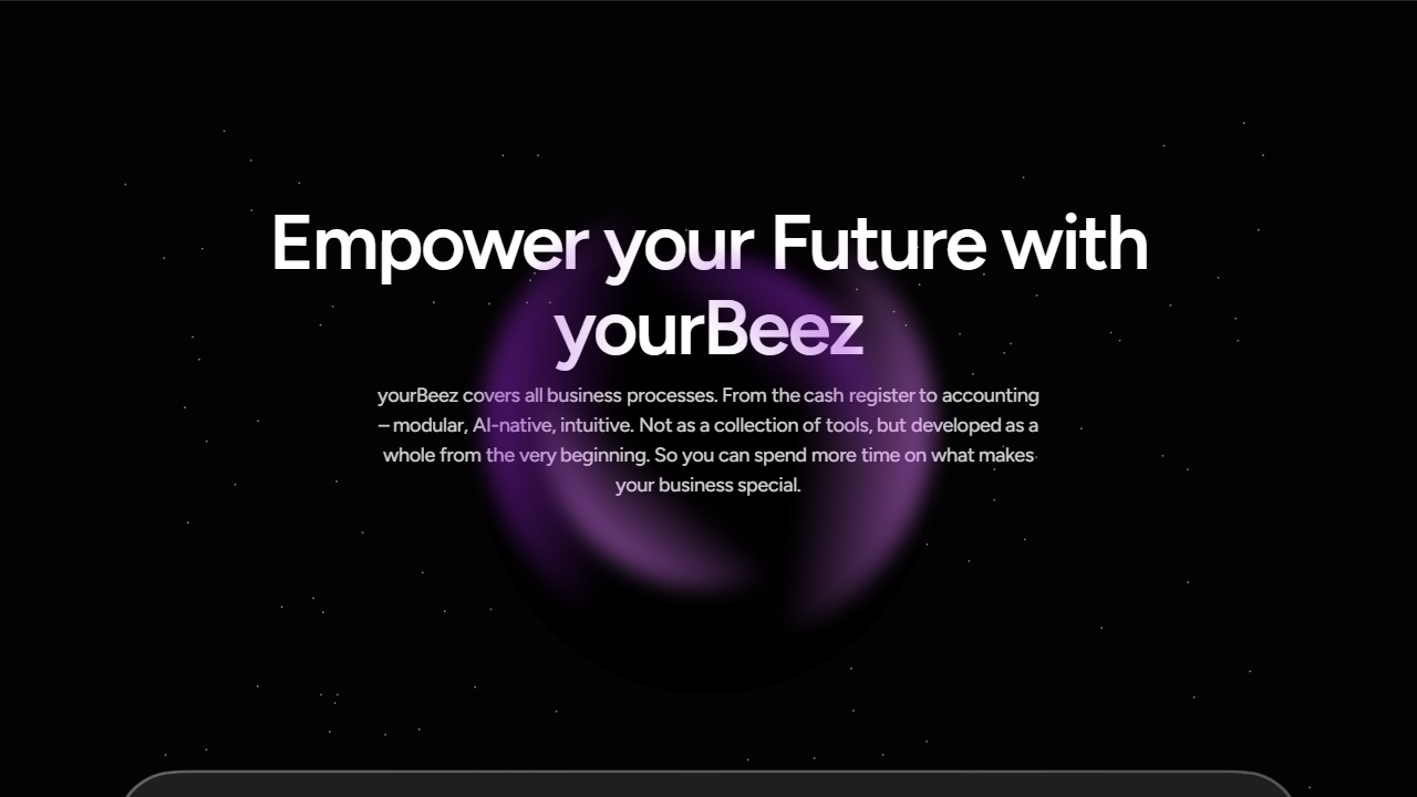Screenshot of the homepage of yourBeez